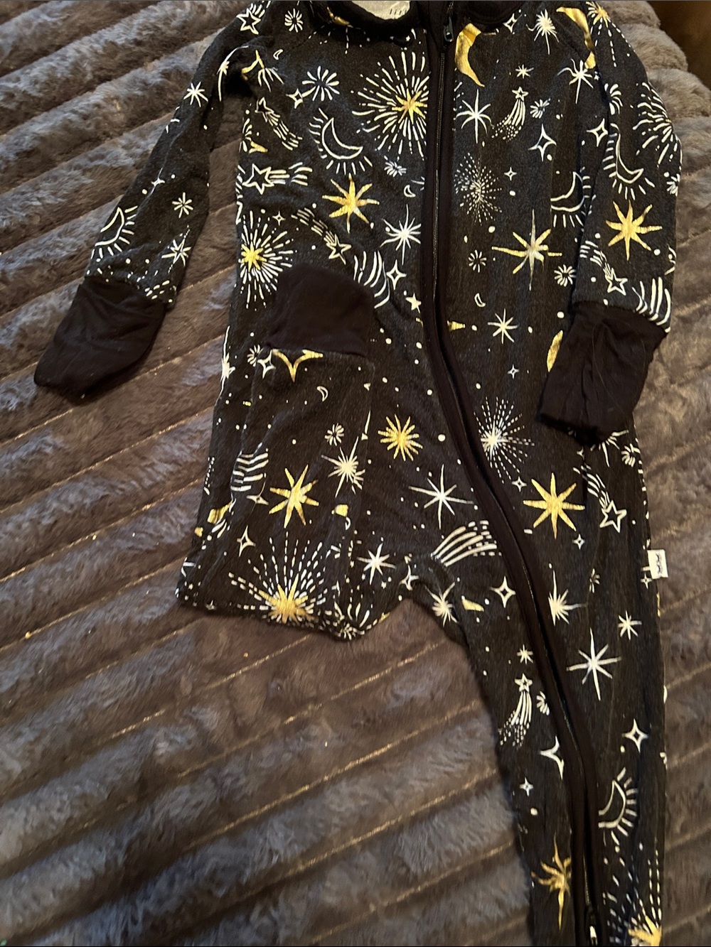 Little Sleepies Black Star & Moon One-Piece Romper
